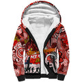 Personalised Dragons ANZAC Day Sherpa Hoodie Aboriginal Rising Sun