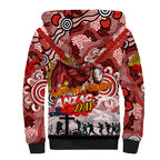 Personalised Dragons ANZAC Day Sherpa Hoodie Aboriginal Rising Sun