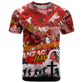 Personalised Dragons ANZAC Day T Shirt Aboriginal Rising Sun