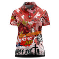 Personalised Dragons ANZAC Day Women Polo Shirt Aboriginal Rising Sun