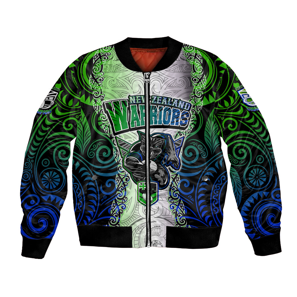 personalised-new-zealand-warriors-bomber-jacket-maori-silver-fern-green