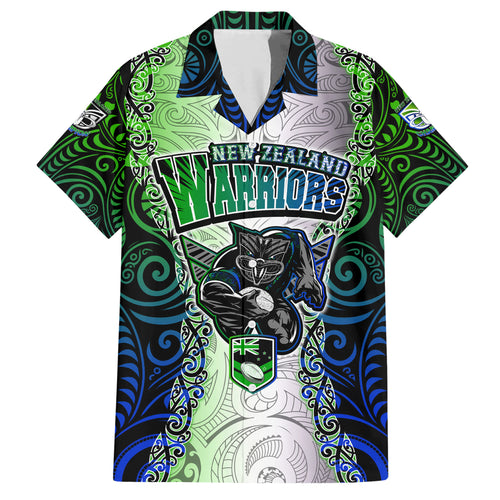 personalised-new-zealand-warriors-hawaiian-shirt-maori-silver-fern-green