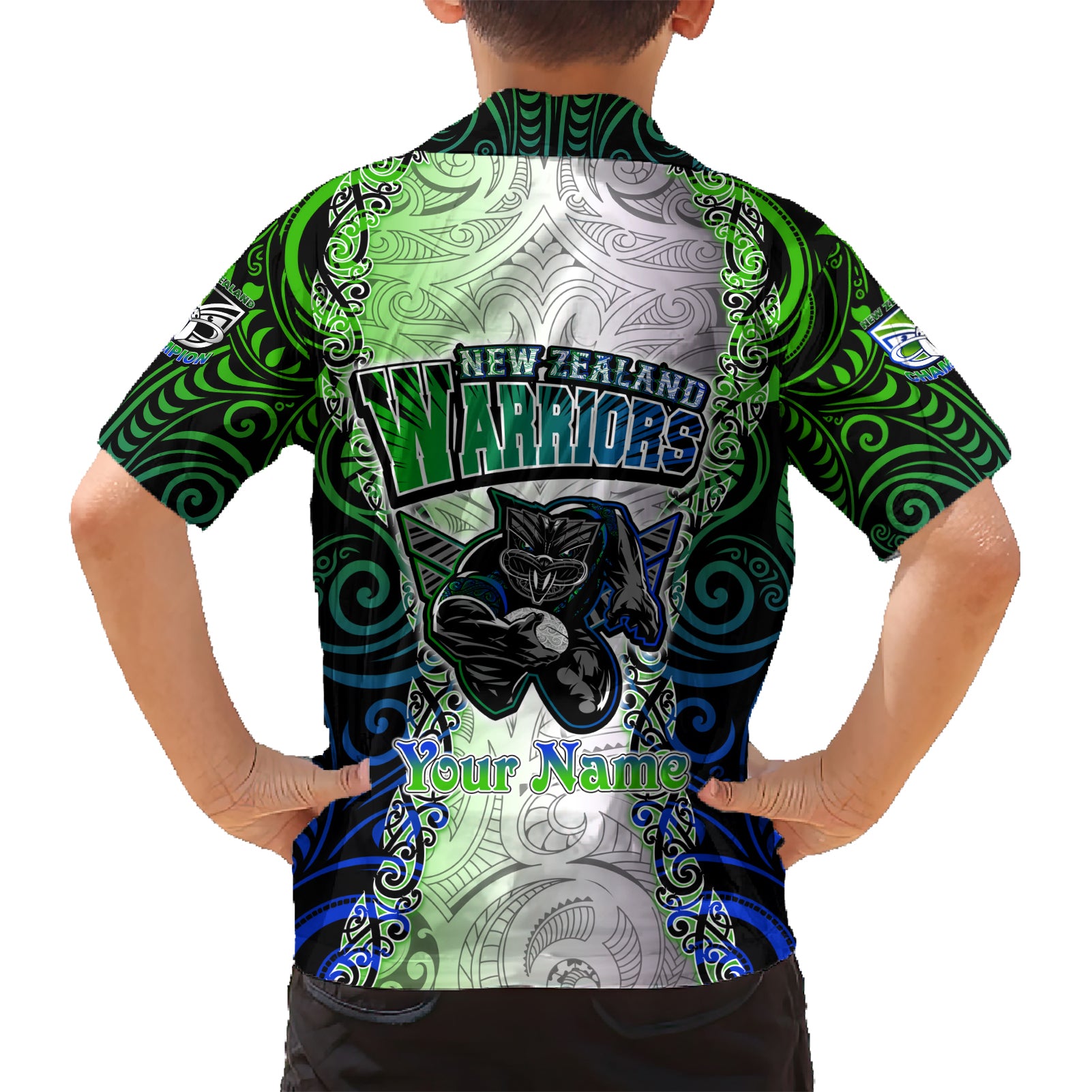 personalised-new-zealand-warriors-hawaiian-shirt-maori-silver-fern-green