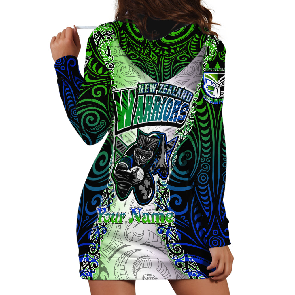 personalised-new-zealand-warriors-hoodie-dress-maori-silver-fern-green