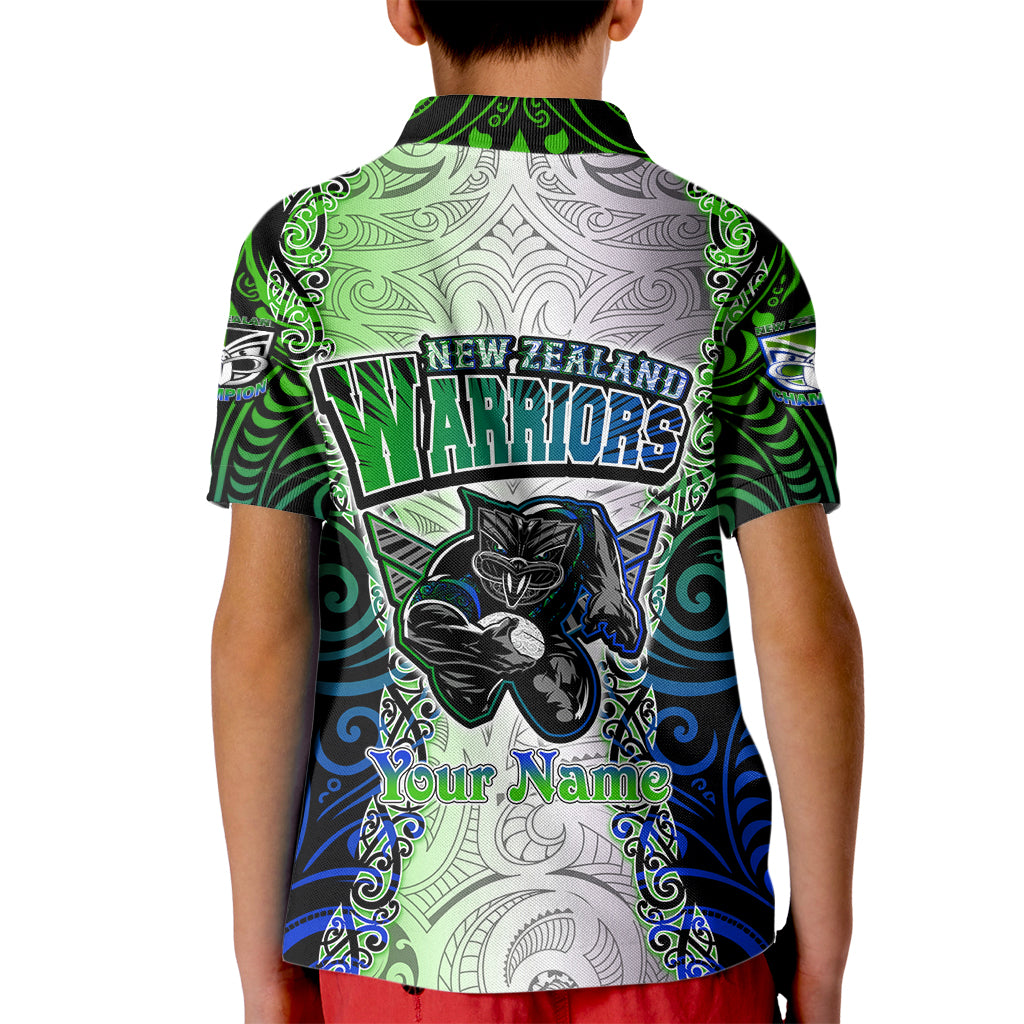 personalised-new-zealand-warriors-kid-polo-shirt-maori-silver-fern-green