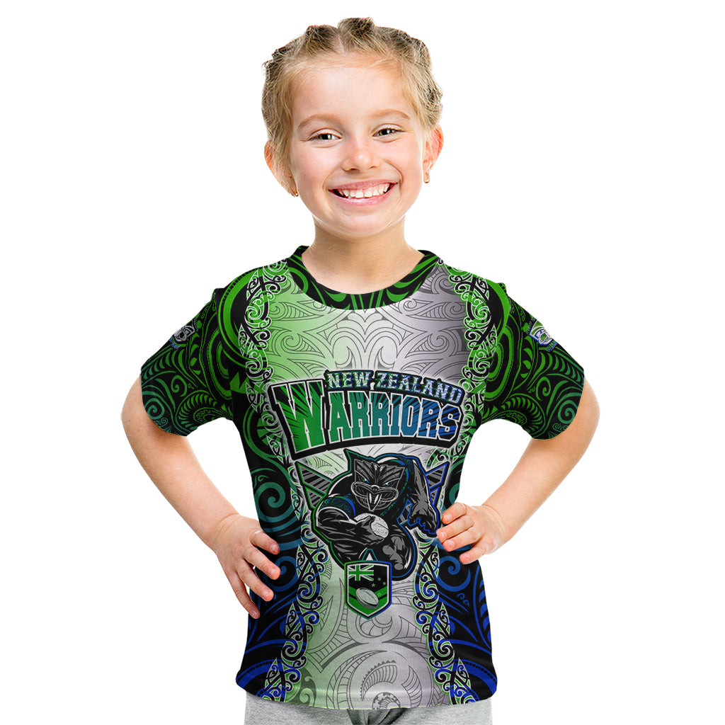 personalised-new-zealand-warriors-kid-t-shirt-maori-silver-fern-green