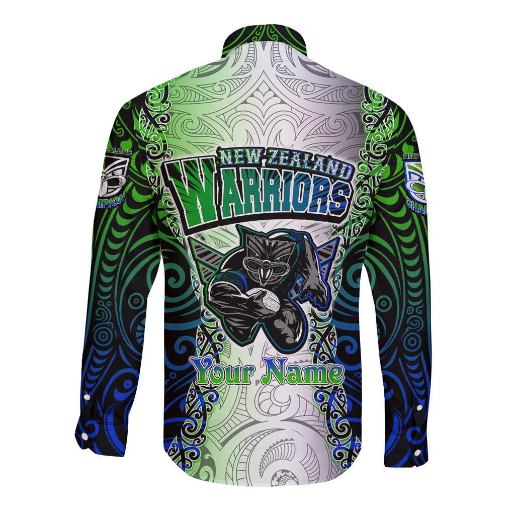 personalised-new-zealand-warriors-long-sleeve-button-shirt-maori-silver-fern-green