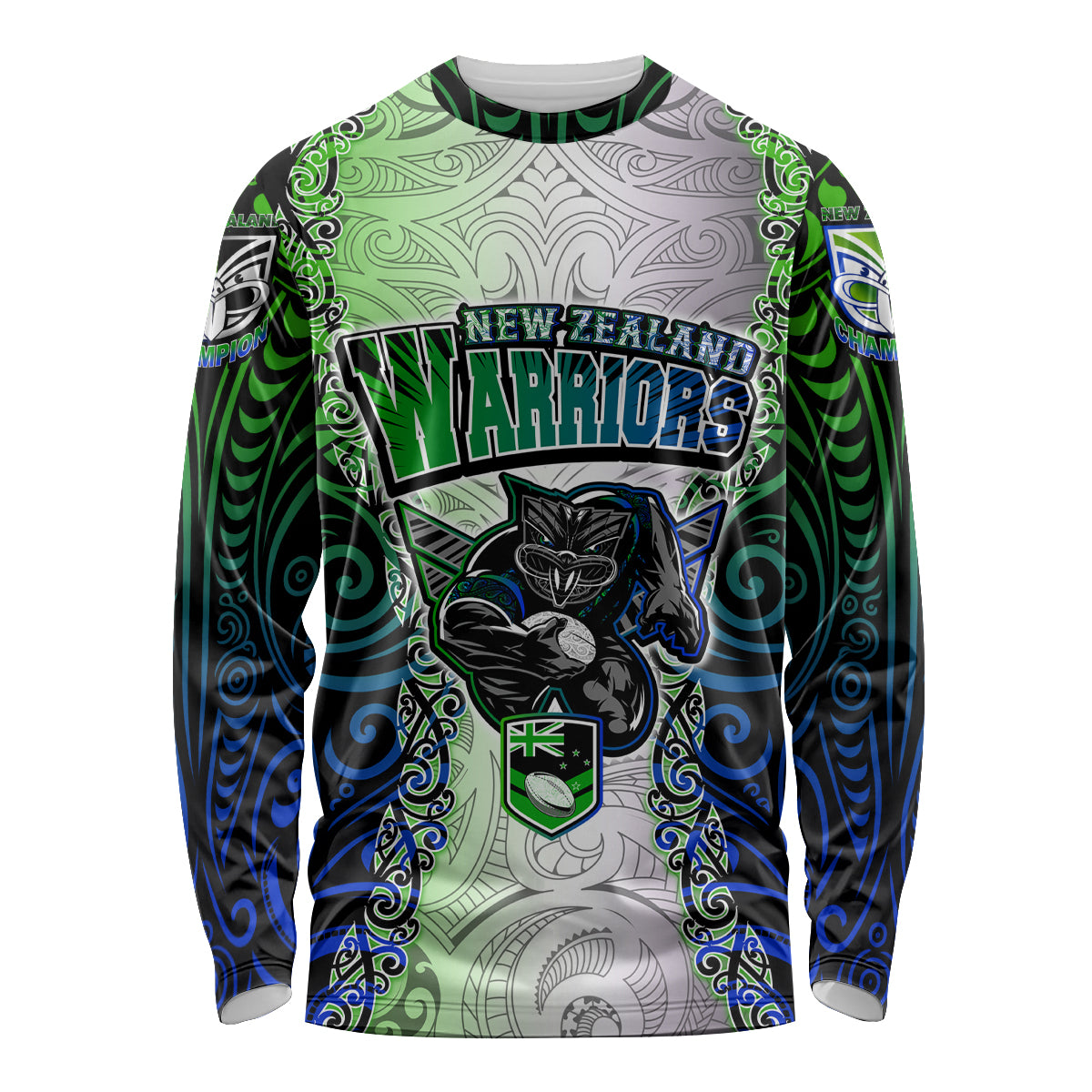 personalised-new-zealand-warriors-long-sleeve-shirt-maori-silver-fern-green