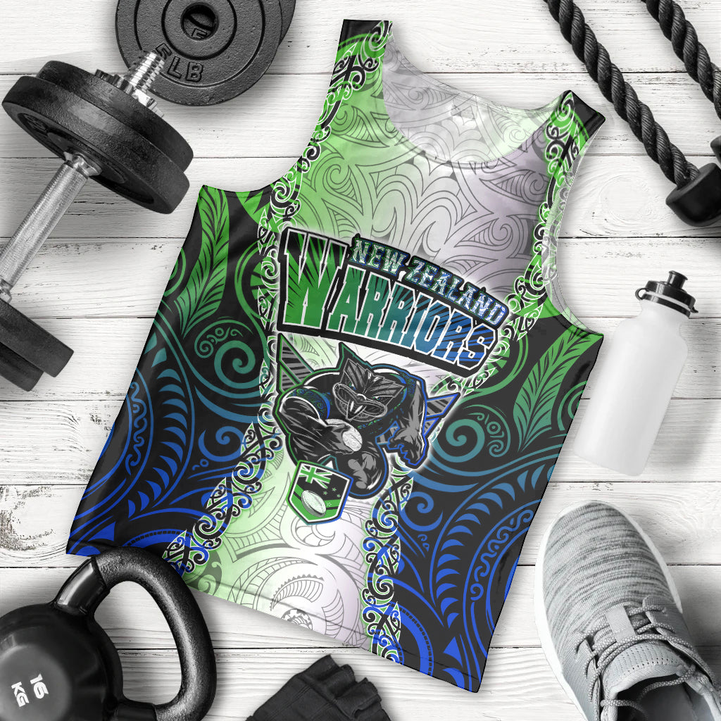 personalised-new-zealand-warriors-men-tank-top-maori-silver-fern-green