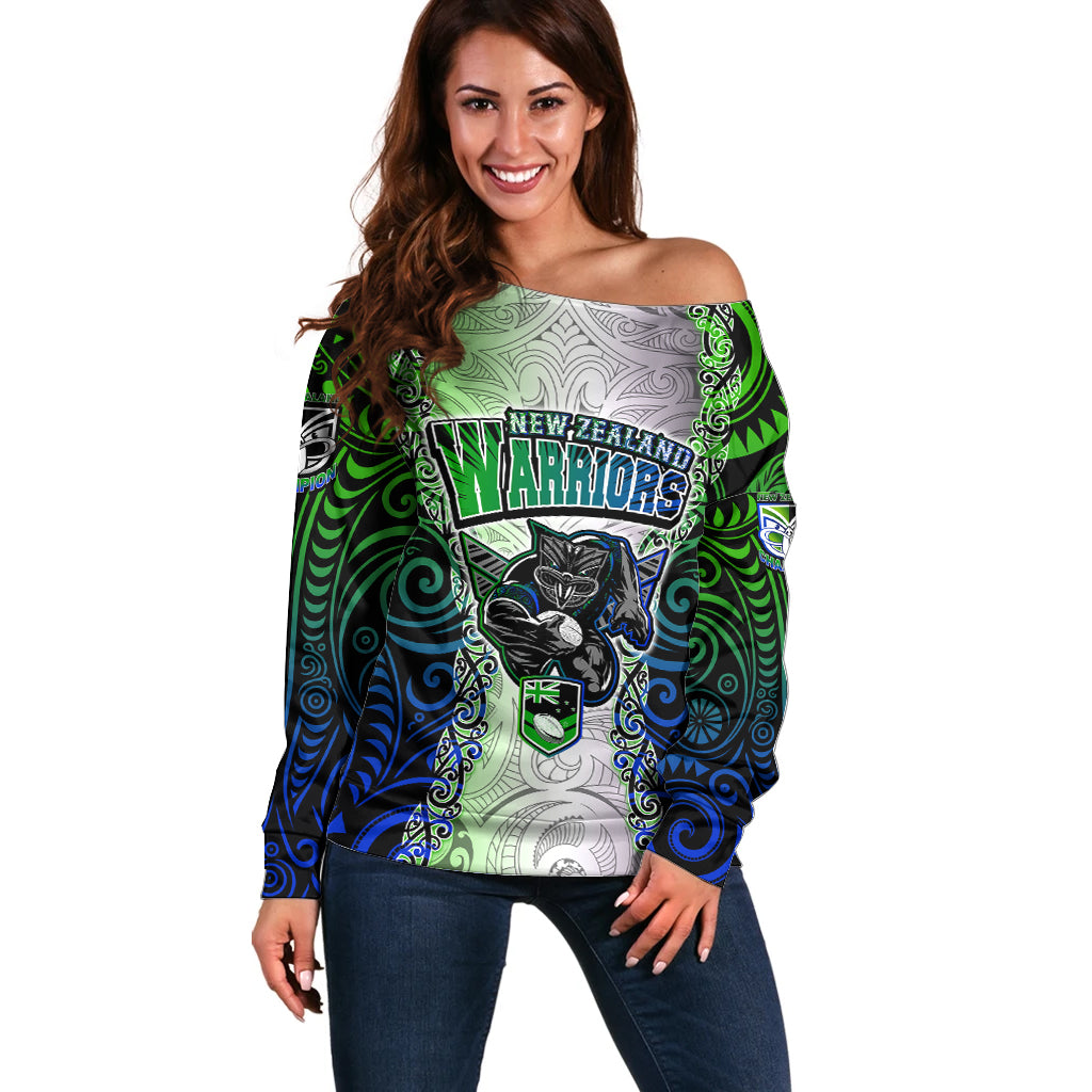 personalised-new-zealand-warriors-off-shoulder-sweater-maori-silver-fern-green
