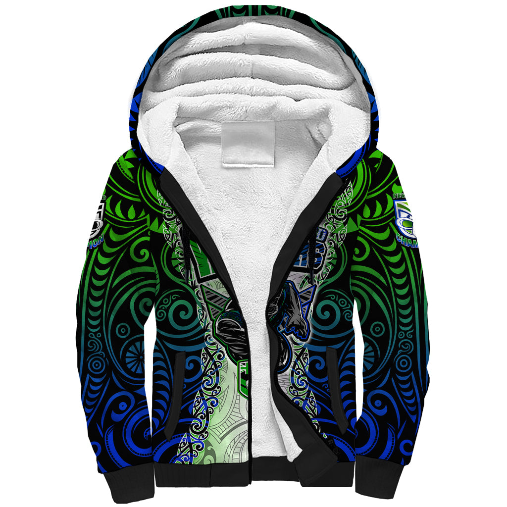 personalised-new-zealand-warriors-sherpa-hoodie-maori-silver-fern-green