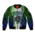 personalised-new-zealand-warriors-sleeve-zip-bomber-jacket-maori-silver-fern-green