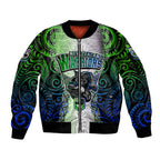 personalised-new-zealand-warriors-sleeve-zip-bomber-jacket-maori-silver-fern-green