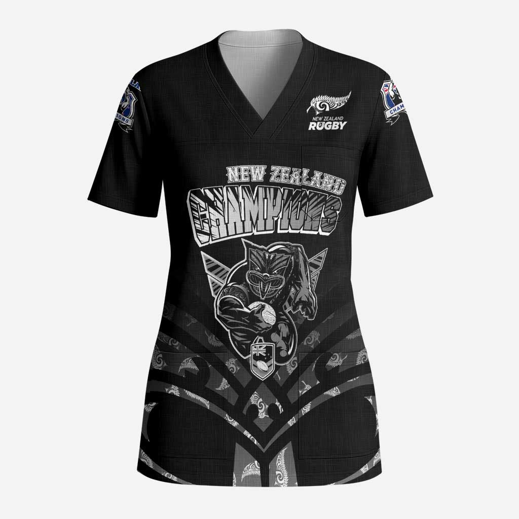 New Zealand Warriors and All Black Scrub Top Go Champions - Aussie Hoodie