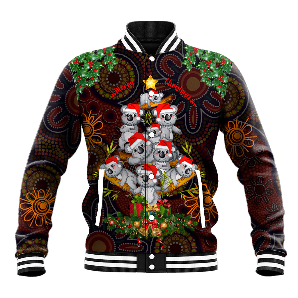 aboriginal-christmas-baseball-jacket-aussie-koala-christmas-tree-with-aboriginal-inspired