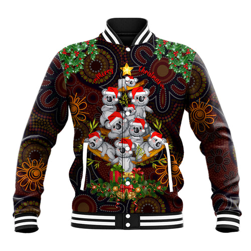 aboriginal-christmas-baseball-jacket-aussie-koala-christmas-tree-with-aboriginal-inspired