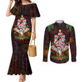 aboriginal-christmas-couples-matching-mermaid-dress-and-long-sleeve-button-shirts-aussie-koala-christmas-tree-with-aboriginal-inspired