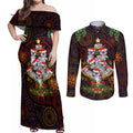 aboriginal-christmas-couples-matching-off-shoulder-maxi-dress-and-long-sleeve-button-shirts-aussie-koala-christmas-tree-with-aboriginal-inspired