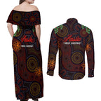 aboriginal-christmas-couples-matching-off-shoulder-maxi-dress-and-long-sleeve-button-shirts-aussie-koala-christmas-tree-with-aboriginal-inspired