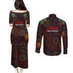 aboriginal-christmas-couples-matching-puletasi-dress-and-long-sleeve-button-shirts-aussie-koala-christmas-tree-with-aboriginal-inspired