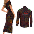 aboriginal-christmas-couples-matching-short-sleeve-bodycon-dress-and-long-sleeve-button-shirts-aussie-koala-christmas-tree-with-aboriginal-inspired