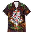 aboriginal-christmas-family-matching-mermaid-dress-and-hawaiian-shirt-aussie-koala-christmas-tree-with-aboriginal-inspired