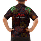 aboriginal-christmas-family-matching-off-shoulder-maxi-dress-and-hawaiian-shirt-aussie-koala-christmas-tree-with-aboriginal-inspired