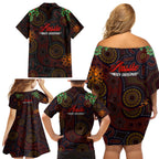 aboriginal-christmas-family-matching-off-shoulder-short-dress-and-hawaiian-shirt-aussie-koala-christmas-tree-with-aboriginal-inspired