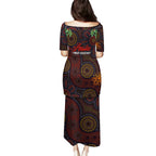aboriginal-christmas-family-matching-puletasi-dress-and-hawaiian-shirt-aussie-koala-christmas-tree-with-aboriginal-inspired