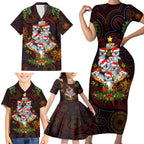 aboriginal-christmas-family-matching-short-sleeve-bodycon-dress-and-hawaiian-shirt-aussie-koala-christmas-tree-with-aboriginal-inspired