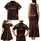 aboriginal-christmas-family-matching-tank-maxi-dress-and-hawaiian-shirt-aussie-koala-christmas-tree-with-aboriginal-inspired