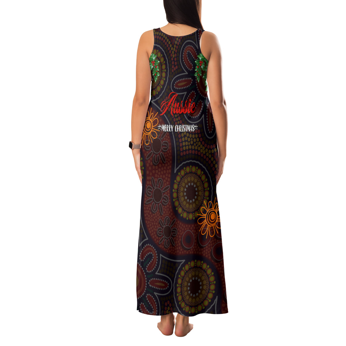 aboriginal-christmas-family-matching-tank-maxi-dress-and-hawaiian-shirt-aussie-koala-christmas-tree-with-aboriginal-inspired