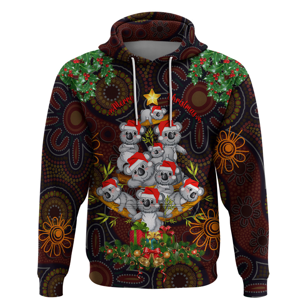 aboriginal-christmas-hoodie-aussie-koala-christmas-tree-with-aboriginal-inspired