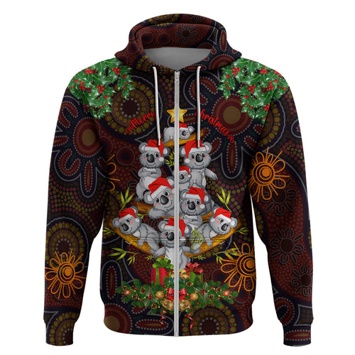 aboriginal-christmas-hoodie-aussie-koala-christmas-tree-with-aboriginal-inspired