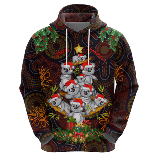 aboriginal-christmas-hoodie-aussie-koala-christmas-tree-with-aboriginal-inspired