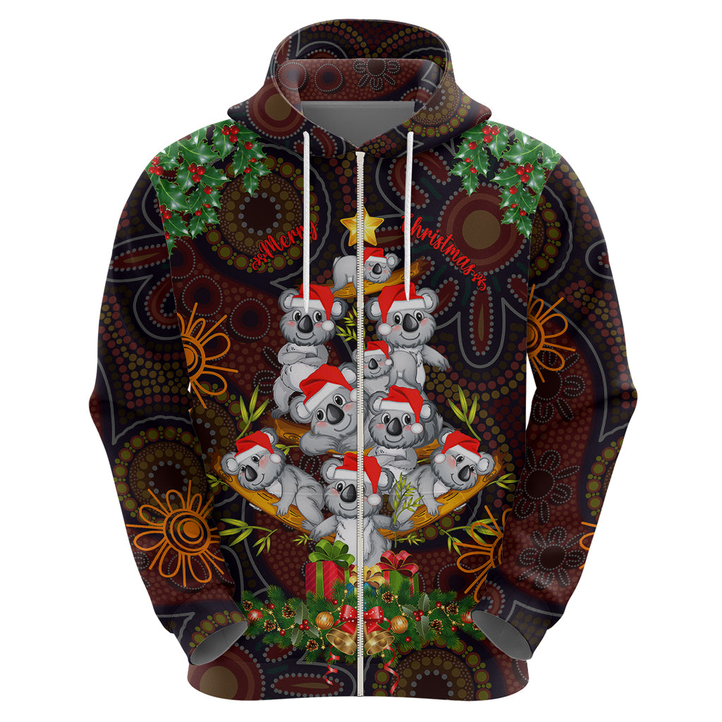 aboriginal-christmas-hoodie-aussie-koala-christmas-tree-with-aboriginal-inspired