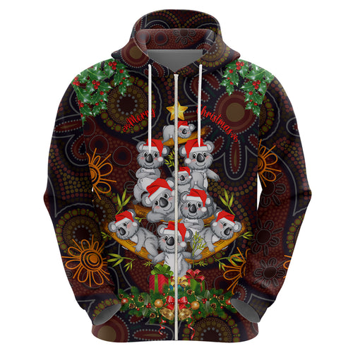 aboriginal-christmas-hoodie-aussie-koala-christmas-tree-with-aboriginal-inspired