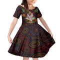 aboriginal-christmas-kid-short-sleeve-dress-aussie-koala-christmas-tree-with-aboriginal-inspired