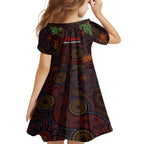 aboriginal-christmas-kid-short-sleeve-dress-aussie-koala-christmas-tree-with-aboriginal-inspired