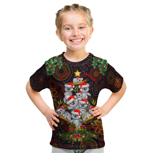 aboriginal-christmas-kid-t-shirt-aussie-koala-christmas-tree-with-aboriginal-inspired