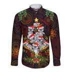 aboriginal-christmas-long-sleeve-button-shirt-aussie-koala-christmas-tree-with-aboriginal-inspired