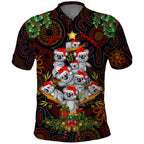 aboriginal-christmas-polo-shirt-aussie-koala-christmas-tree-with-aboriginal-inspired