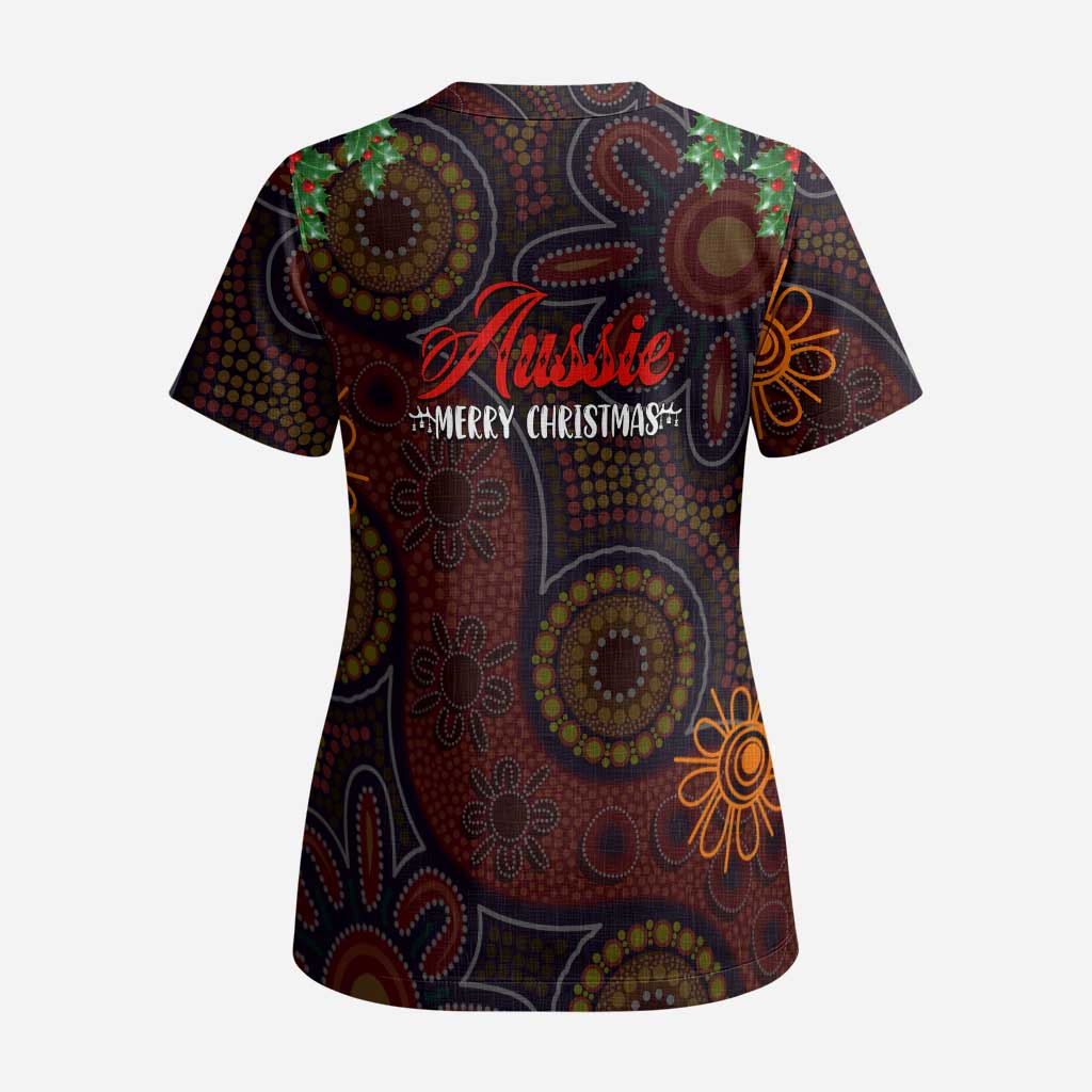 Aboriginal Christmas Scrub Top Aussie Koala Christmas Tree with Aboriginal Inspired - Aussie Hoodie