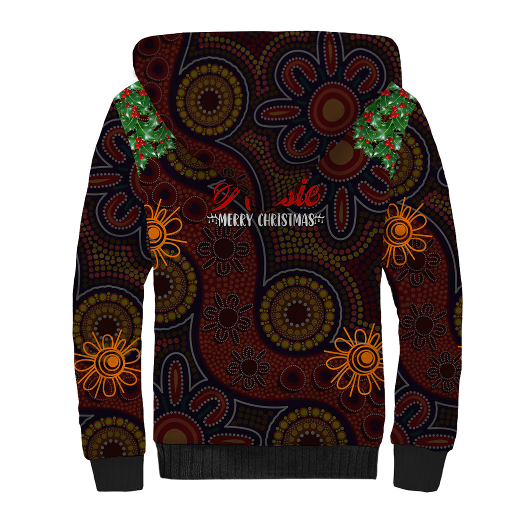 aboriginal-christmas-sherpa-hoodie-aussie-koala-christmas-tree-with-aboriginal-inspired