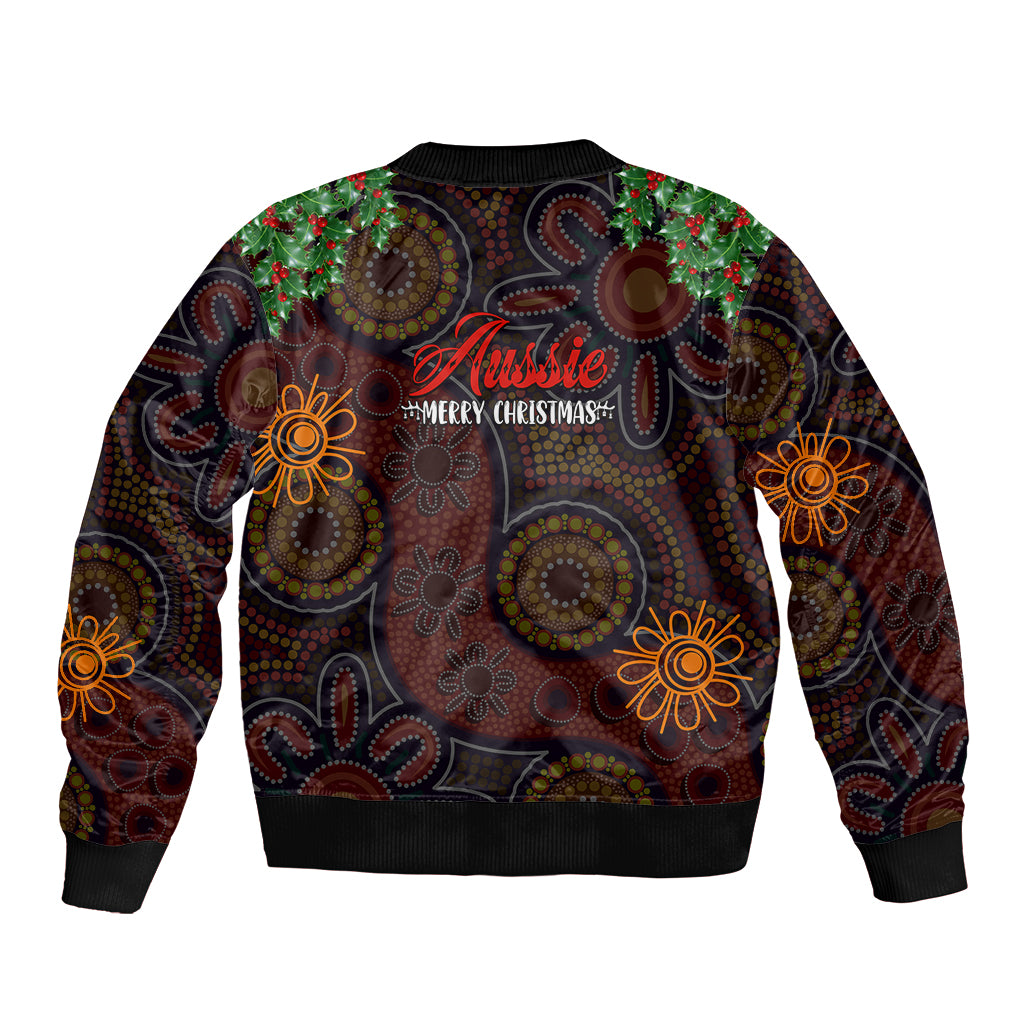 aboriginal-christmas-sleeve-zip-bomber-jacket-aussie-koala-christmas-tree-with-aboriginal-inspired
