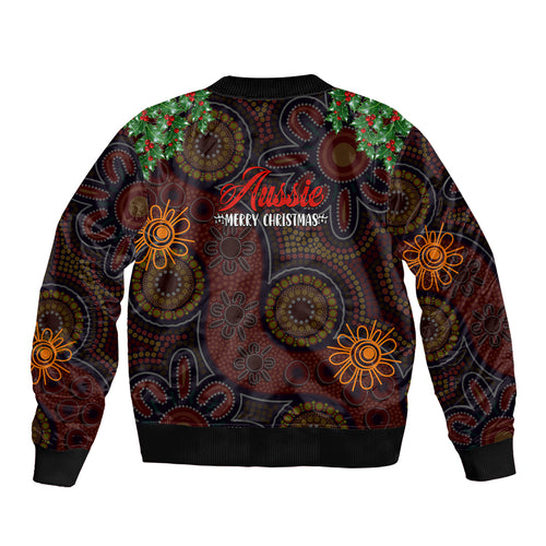 aboriginal-christmas-sleeve-zip-bomber-jacket-aussie-koala-christmas-tree-with-aboriginal-inspired