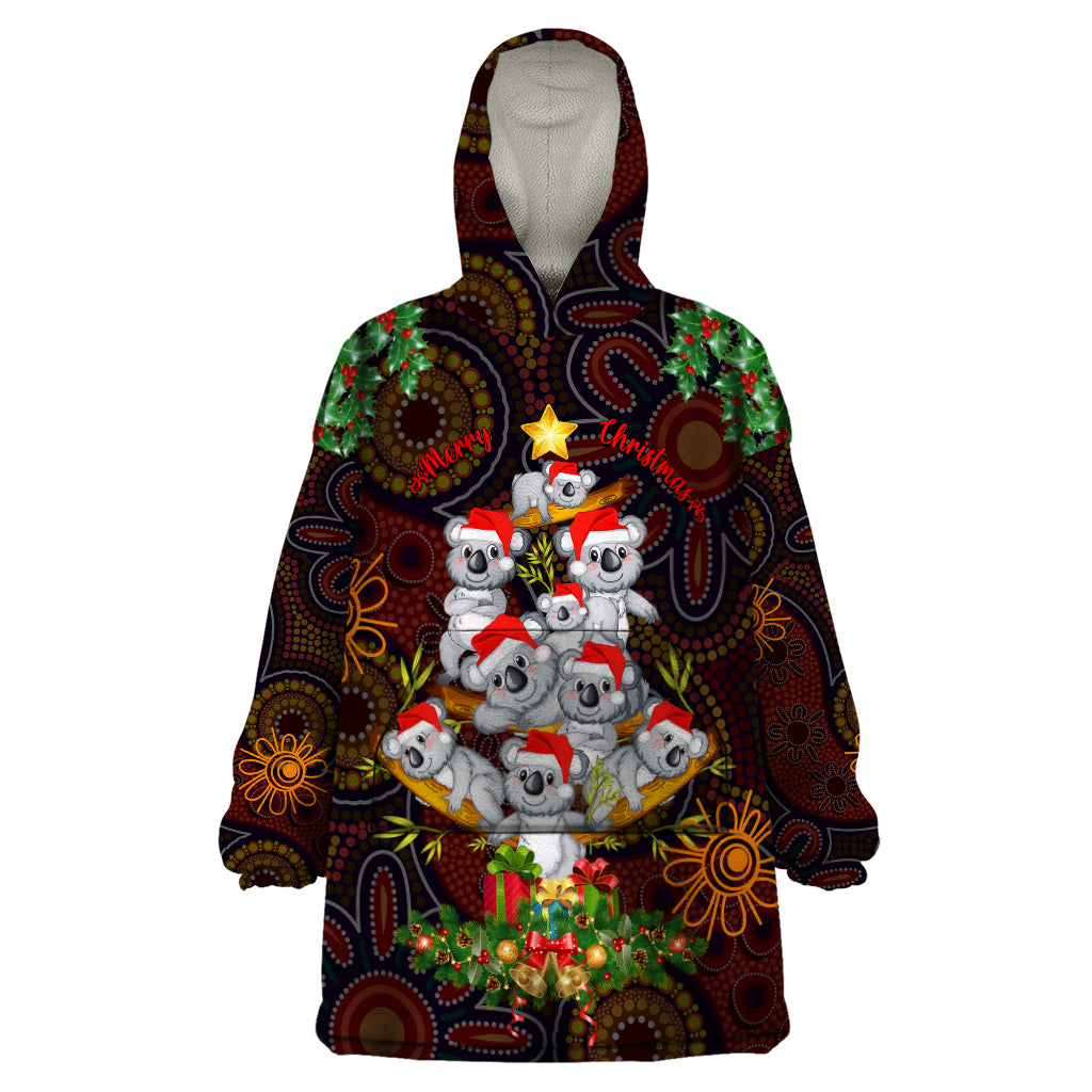 aboriginal-christmas-wearable-blanket-hoodie-aussie-koala-christmas-tree-with-aboriginal-inspired
