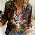 aboriginal-christmas-women-casual-shirt-aussie-koala-christmas-tree-with-aboriginal-inspired