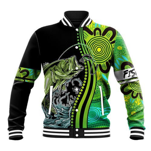 australia-fishing-baseball-jacket-aboriginal-rise-and-shine-a-bass-fish-jumps-out-of-water-and-aboriginal-patterns-inspired