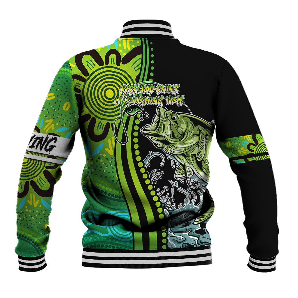 australia-fishing-baseball-jacket-aboriginal-rise-and-shine-a-bass-fish-jumps-out-of-water-and-aboriginal-patterns-inspired